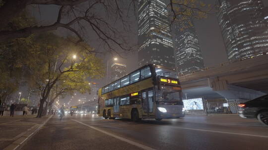 车流人流夜景 城市夜晚空镜