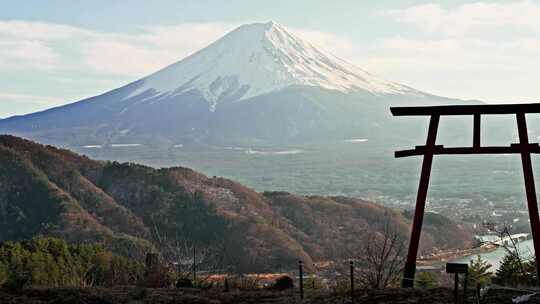 富士山，鸟居，火山，山