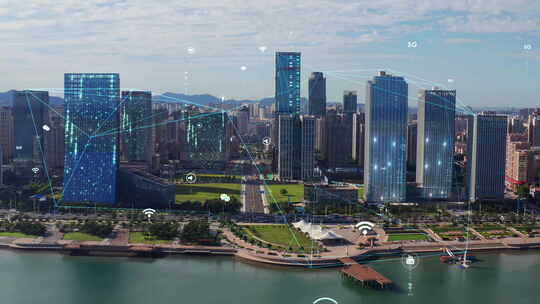 科技感城市 数字化城市  智慧城市 科技青岛