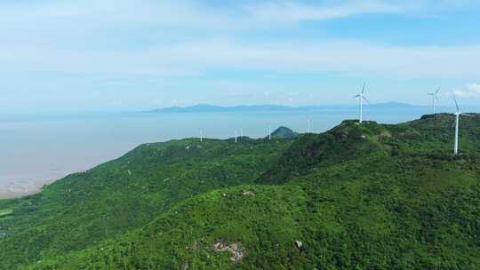 风力发电清洁能源山脉大气空镜航拍