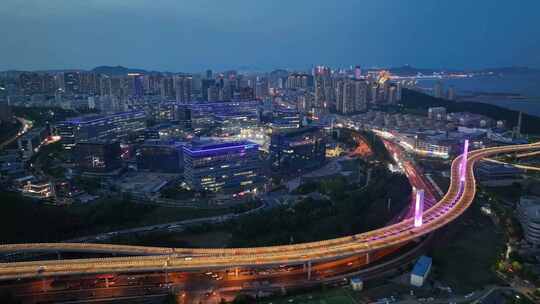 繁华夜景 城市夜景 城市夜景航拍