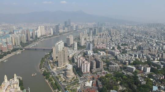 4k 航拍福州城市景观全景