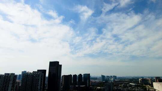 城市天空蓝天白云自然风景延时摄影视频素材