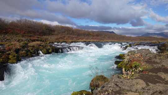 Bruarfoss，瀑布，冰岛，河