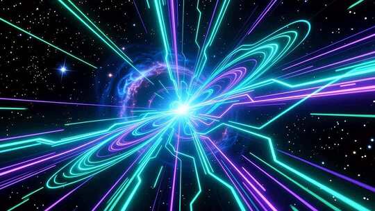 光速光线穿梭隧道穿梭科技光线科技4K