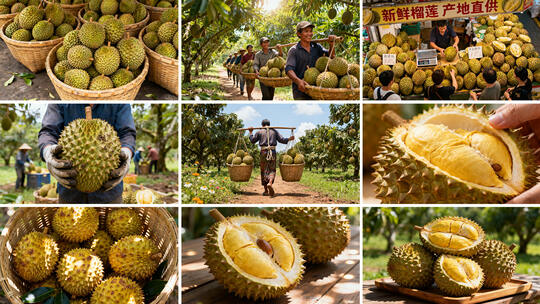 新鲜榴莲果实丰收