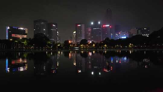 台州夜景航拍空镜