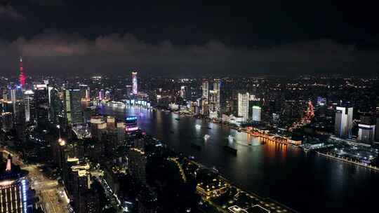 上海夜景  上海城市航拍