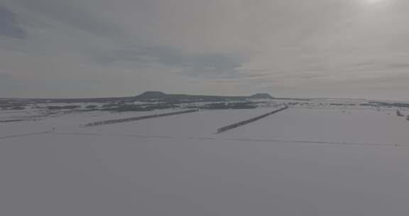 五大连池冬季雪原航拍