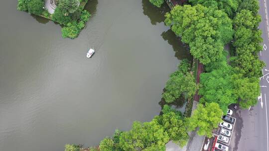 航拍衡阳岳屏公园美景