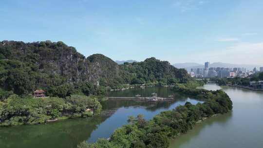 广东肇庆七星岩5A景区航拍