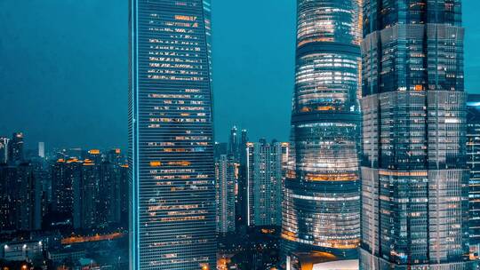 上海三件套夜景延时摄影