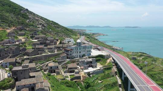 航拍福建平潭岛海滨风光