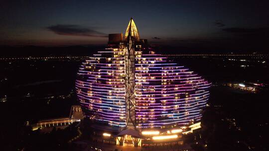 三亚海棠湾红树林度假酒店夜景视频素材模板下载