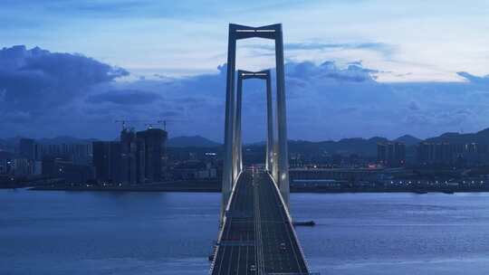 深中通道深中大桥夜景航拍