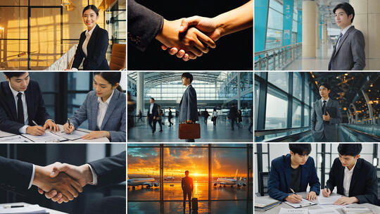 商务合作 握手达成 职场工作 成功签约