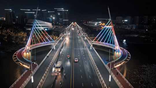 邯郸市大名县 大名府 老城 航拍 市区夜景