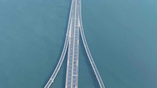 航拍青岛胶州湾大桥高速