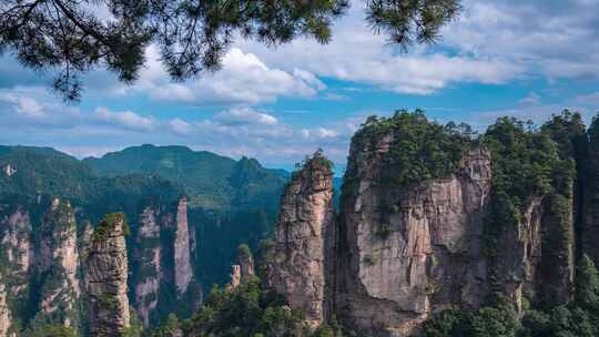 湖南张家界延时风景
