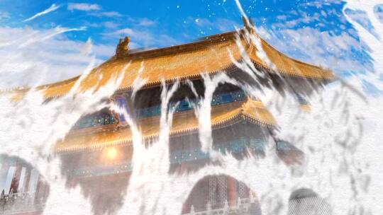 中国风水墨图文开场AE模板