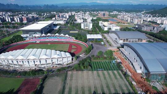 航拍雁山的大学院校和高校视频素材模板下载