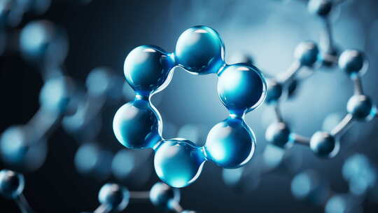 透明生物科技分子背景三维渲染