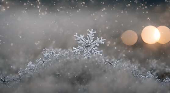 雪花特写雪景下雪天大雪纷飞白雪皑皑雪风景