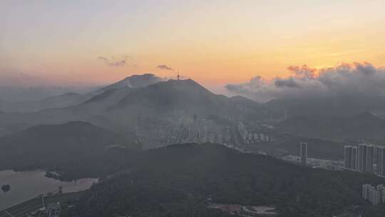 深圳梧桐山清晨航拍