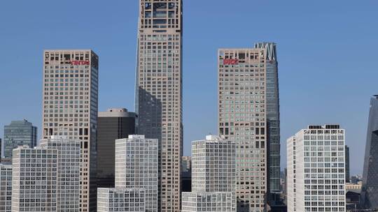 北京国贸航拍城市建筑视频素材模板下载
