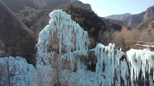 航拍沕沕水景区冬天 冬季 山区