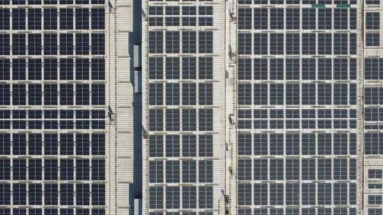电网大规模太阳能发电板航拍视频素材模板下载