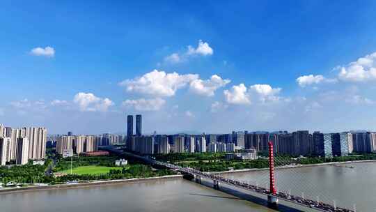 航拍杭州西兴大桥