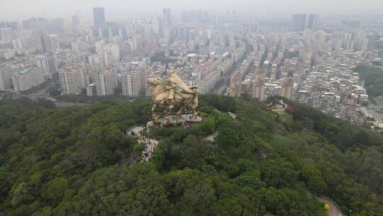 大气 航拍 福建 泉州 郑成功 雕像 地标视频素材模板下载