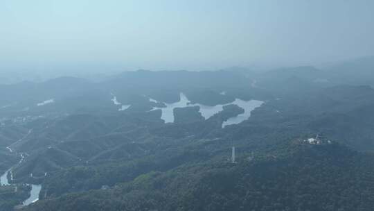 惠州市惠城红花湖景区航拍森林山川湖泊风景