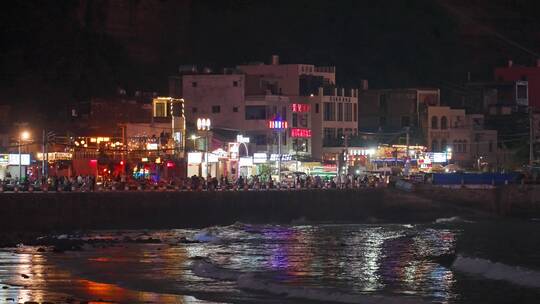 涠洲岛海岛热闹夜景