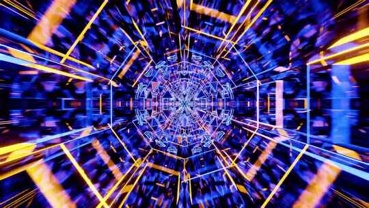 闪闪发光的抽象蓝色隧道背景