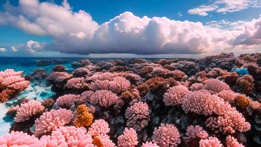 海边多彩珊瑚全景