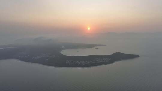 涠洲岛日出航拍