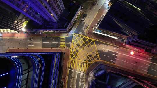 香港铜锣湾夜景航拍