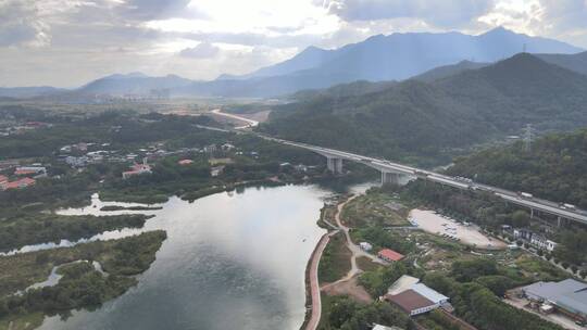 新丰江水库 河源 水库 青山绿水 生态视频素材模板下载