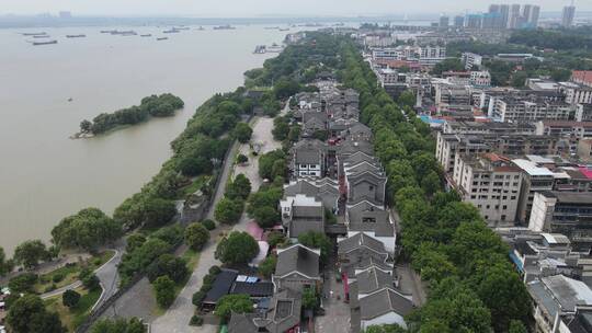 湖南岳阳岳阳楼汴河街古街航拍