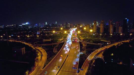 中国天津城市立交桥航拍风光