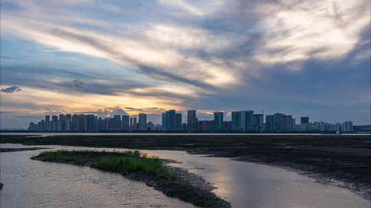 泉州东海全景日转夜8k延时