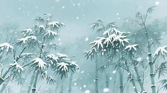 雪中竹林风景