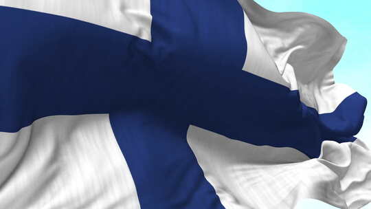 风中的芬兰国旗
