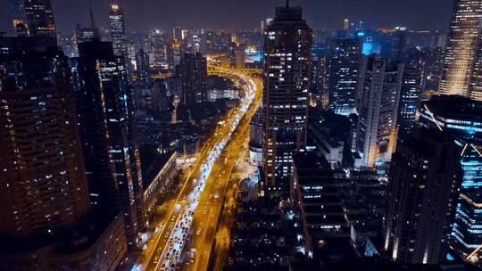 上海南北高架夜景