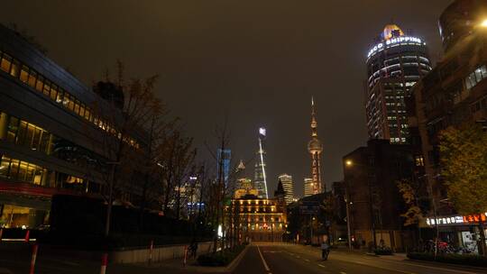 上海外滩，陆家嘴夜景