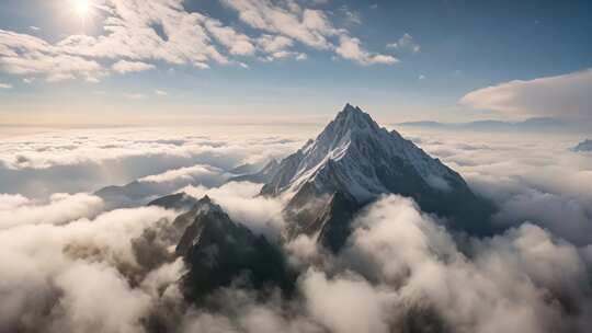 雪山云海日出全景
