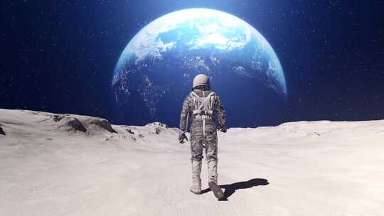 宇航员在月球上行走