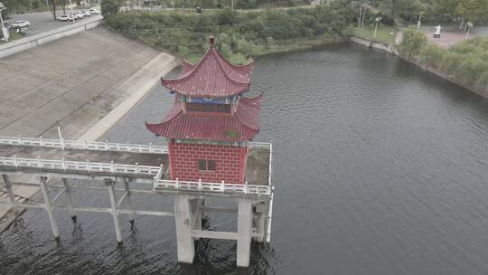 麻城市浮桥河水库4K航拍原素材